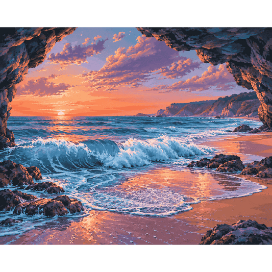 The Hidden Sunset Cove | Paint by Number