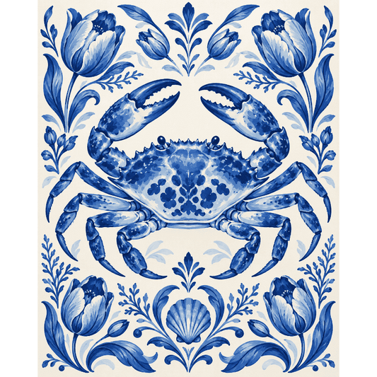 Delft Crab Garden | Paint by Number