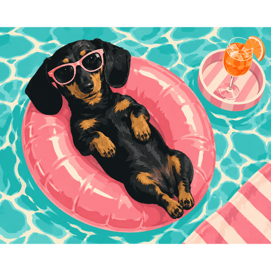 Dachshund Pool Club | Paint by Number