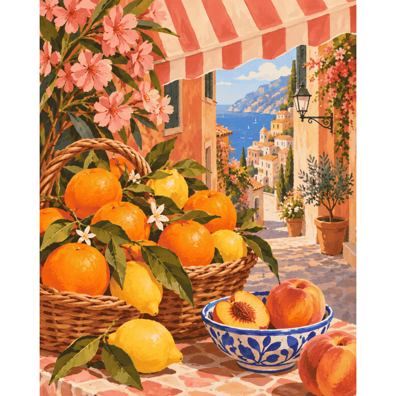 Amalfi Citrus Basket | Paint by Number