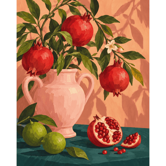 Pomegranate & Fresh Limes | Paint by Number