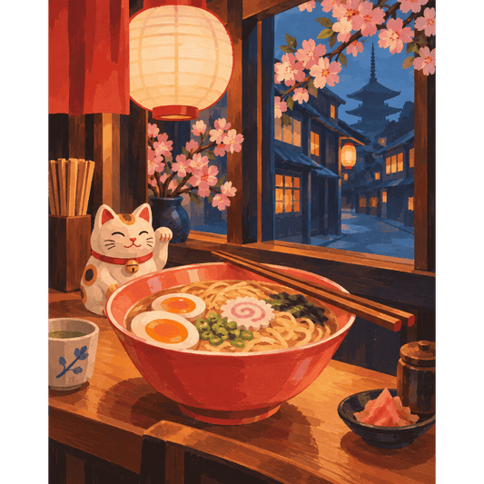 Ramen Lantern Night | Paint by Number