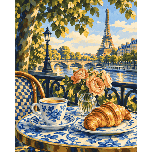 Seine-side Croissant | Paint by Number