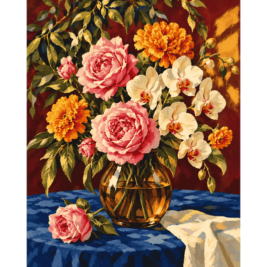 Rose & Orchid Bouquet | Paint by Number