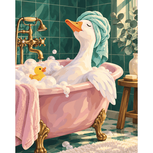 Bubble Bath Goose | Paint by Number