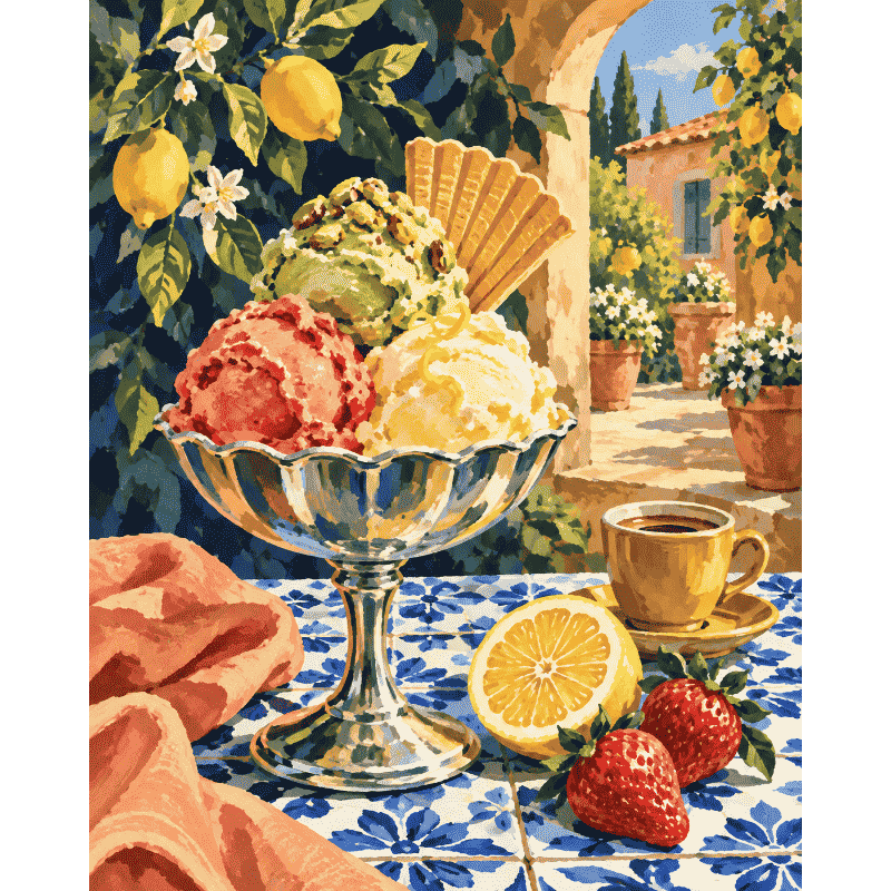 Gelato on the Terrace | Paint by Number