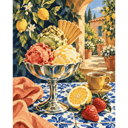 Gelato on the Terrace | Paint by Number