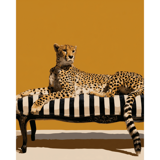 Cheetah on the Chaise | Paint by Number