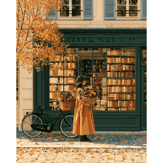 Bookshop Bicycle Stroll | Paint by Number