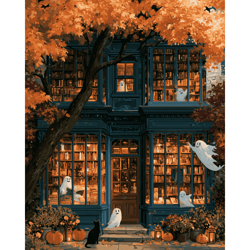 Ghosts of the Bookshop | Paint by Number