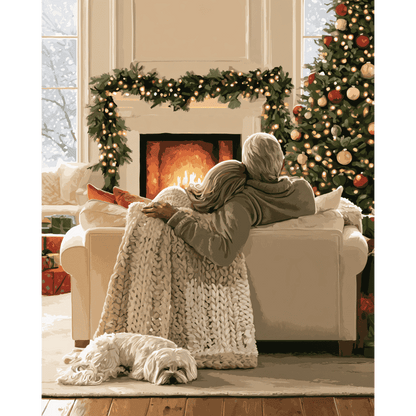 Winter Fireside Hug | Paint by Number