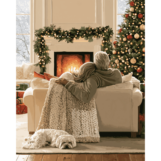 Winter Fireside Hug | Paint by Number