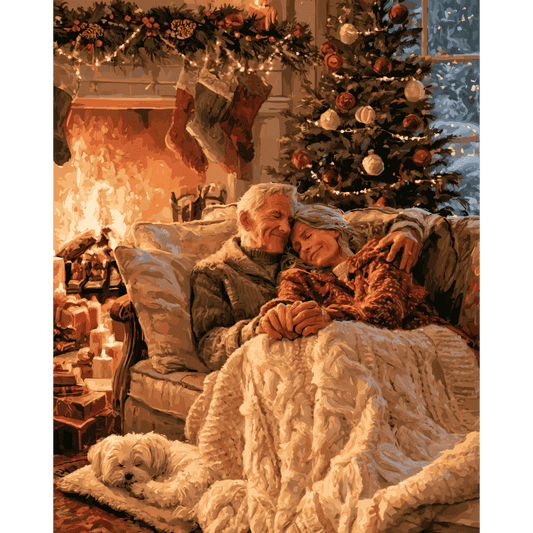Sleepy Christmas Cuddle | Paint by Number