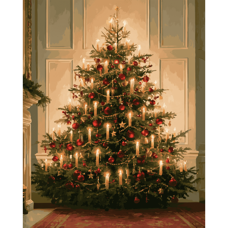 Candlelit Christmas Tree | Paint by Number