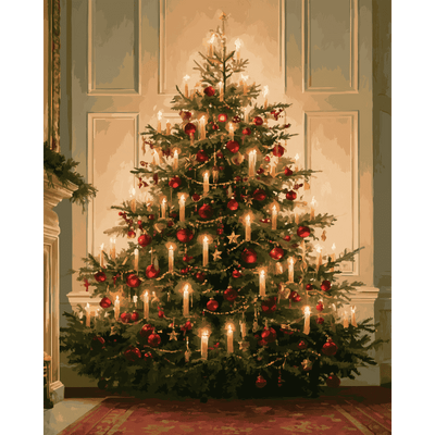 Candlelit Christmas Tree | Paint by Number