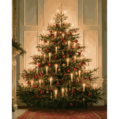 Candlelit Christmas Tree | Paint by Number