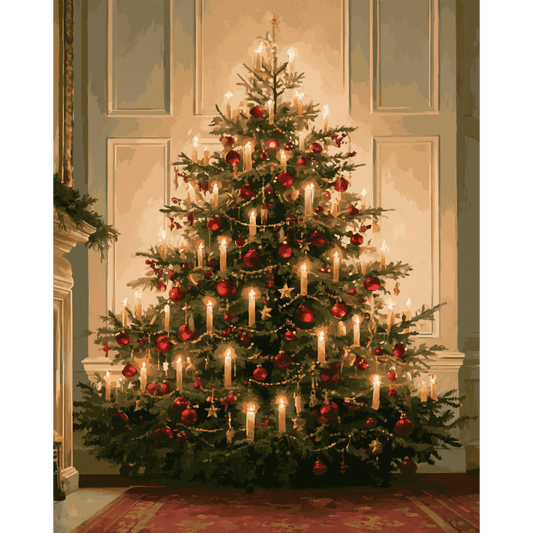 Candlelit Christmas Tree | Paint by Number