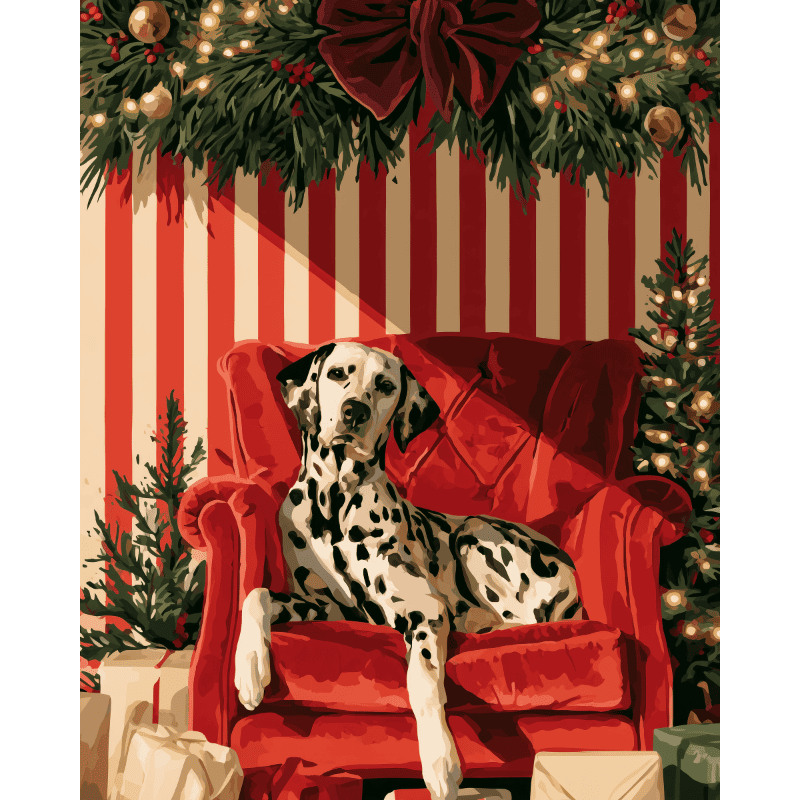 Dalmatian's Christmas | Paint by Number