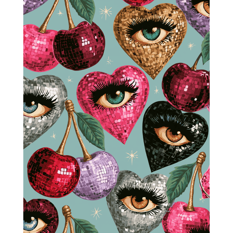 Disco Eyes & Cherries | Paint by Number