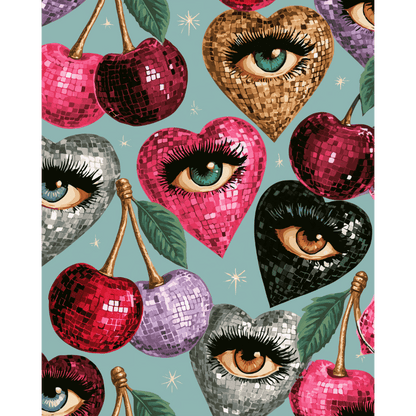 Disco Eyes & Cherries | Paint by Number