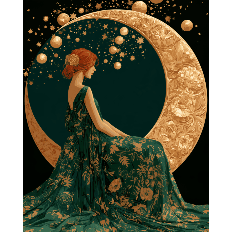 Emerald Moon Muse | Paint by Number
