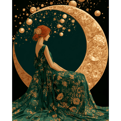 Emerald Moon Muse | Paint by Number