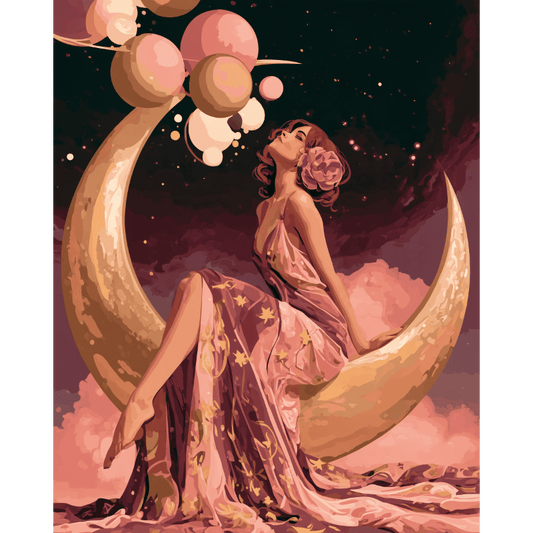 Rose Gold Moon Dreamer | Paint by Number