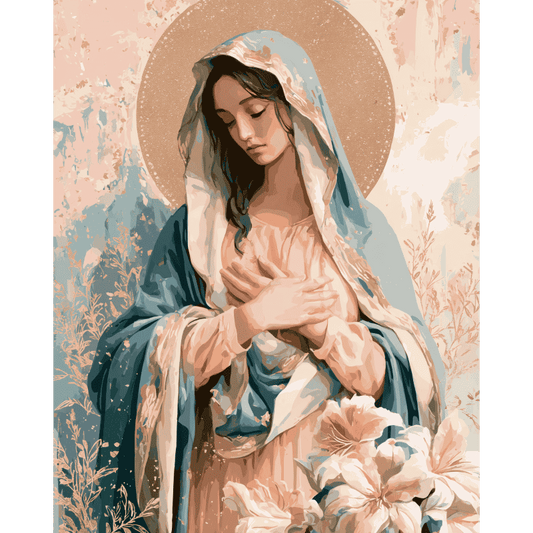 Mary Among the Lilies | Paint by Number