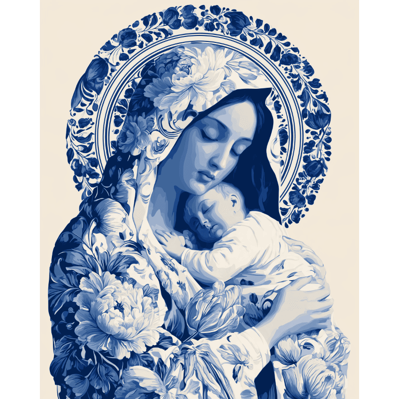 Delft Madonna & Child | Paint by Number