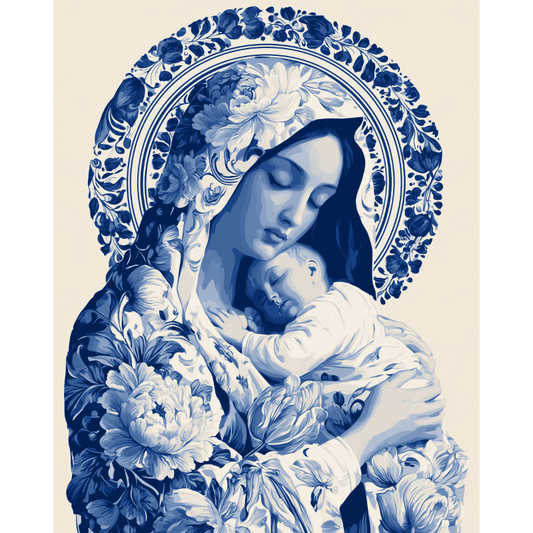 Delft Madonna & Child | Paint by Number