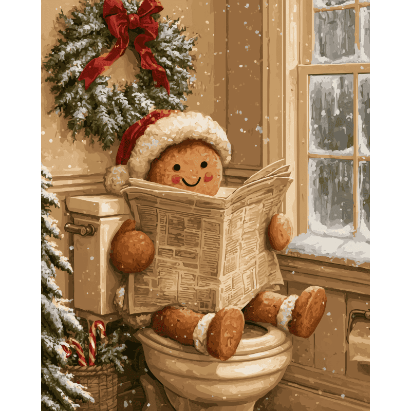 Gingerbread's Morning Read | Paint by Number