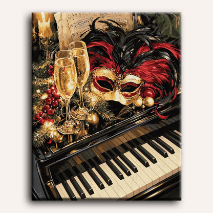 Bal masqué au piano | Peinture à numéros
