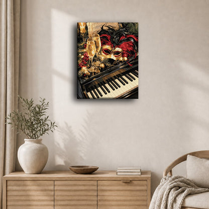 Bal masqué au piano | Peinture à numéros