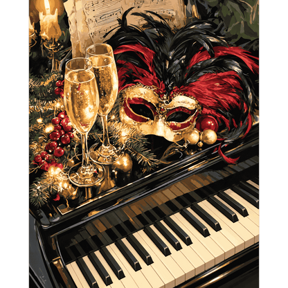 Bal masqué au piano | Peinture à numéros