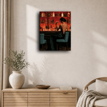 Dernier verre au fauteuil léopard | Peinture à numéros