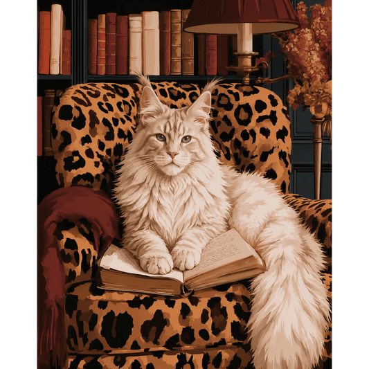 Maine Coon's Reading Chair | Paint by Number