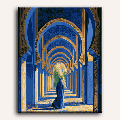 Couloir du riad bleu | Peinture à numéros
