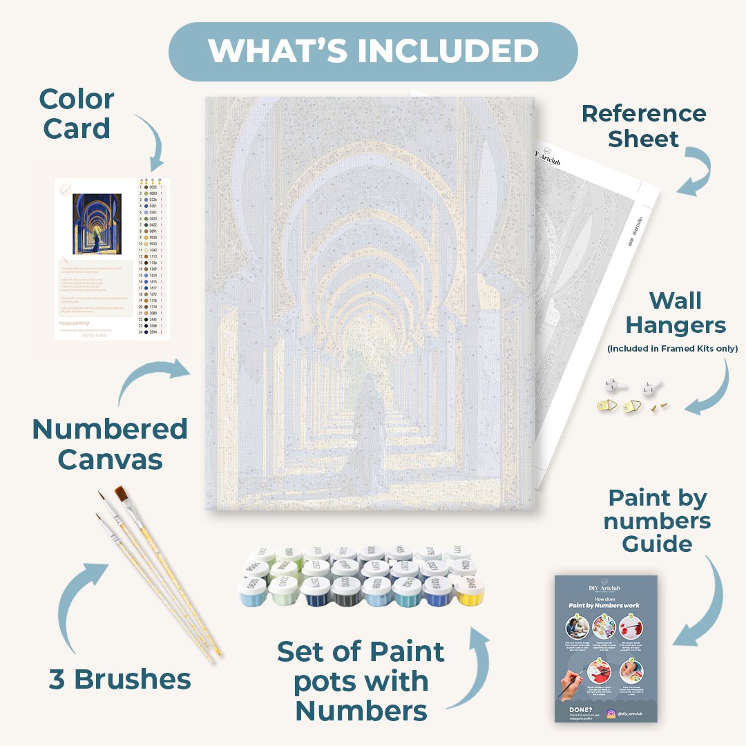 Couloir du riad bleu | Peinture à numéros