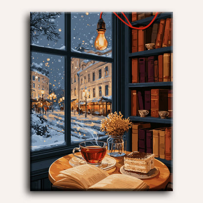 Té, pastel y nevada | Pintar por números