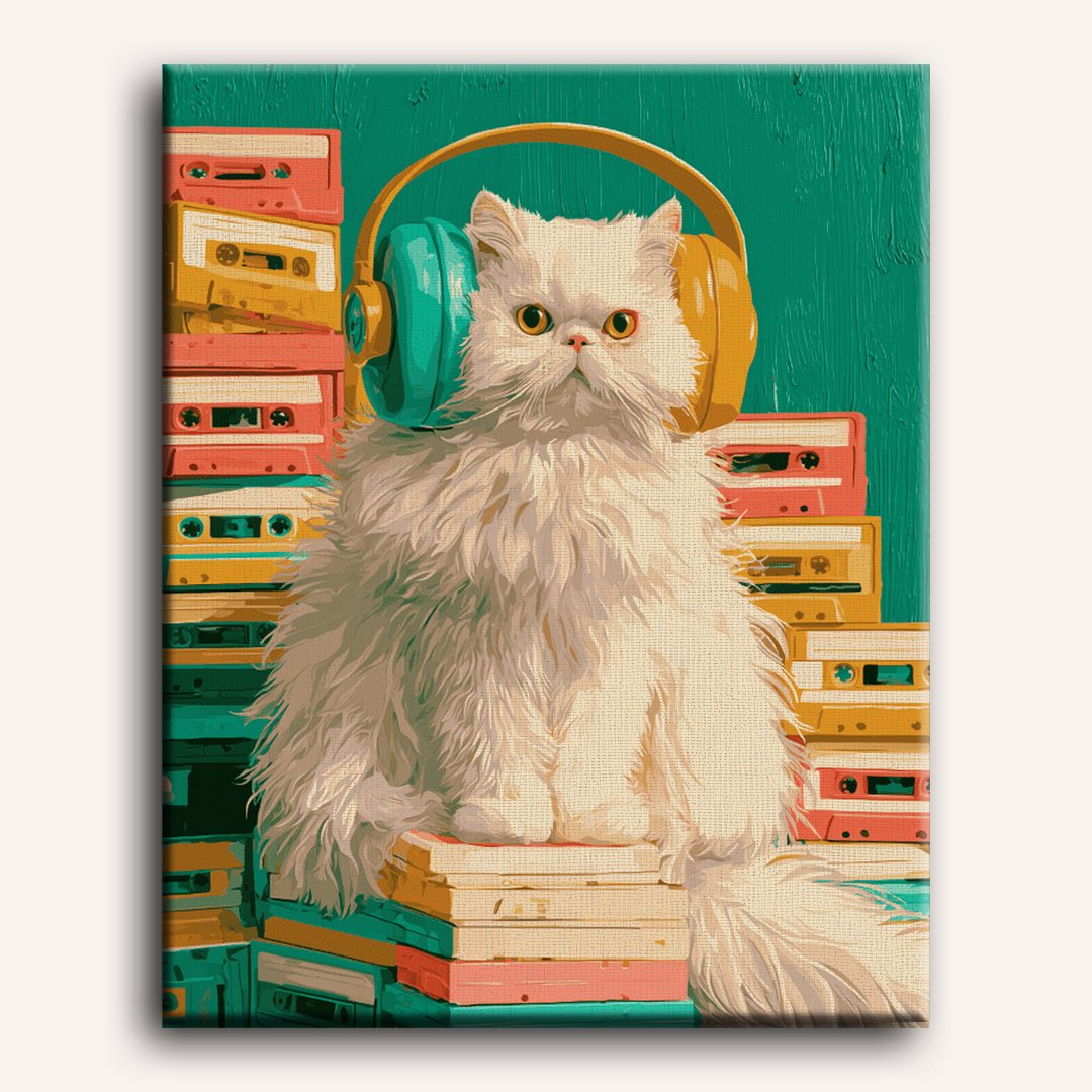 Chat à la mixtape | Peinture à numéros