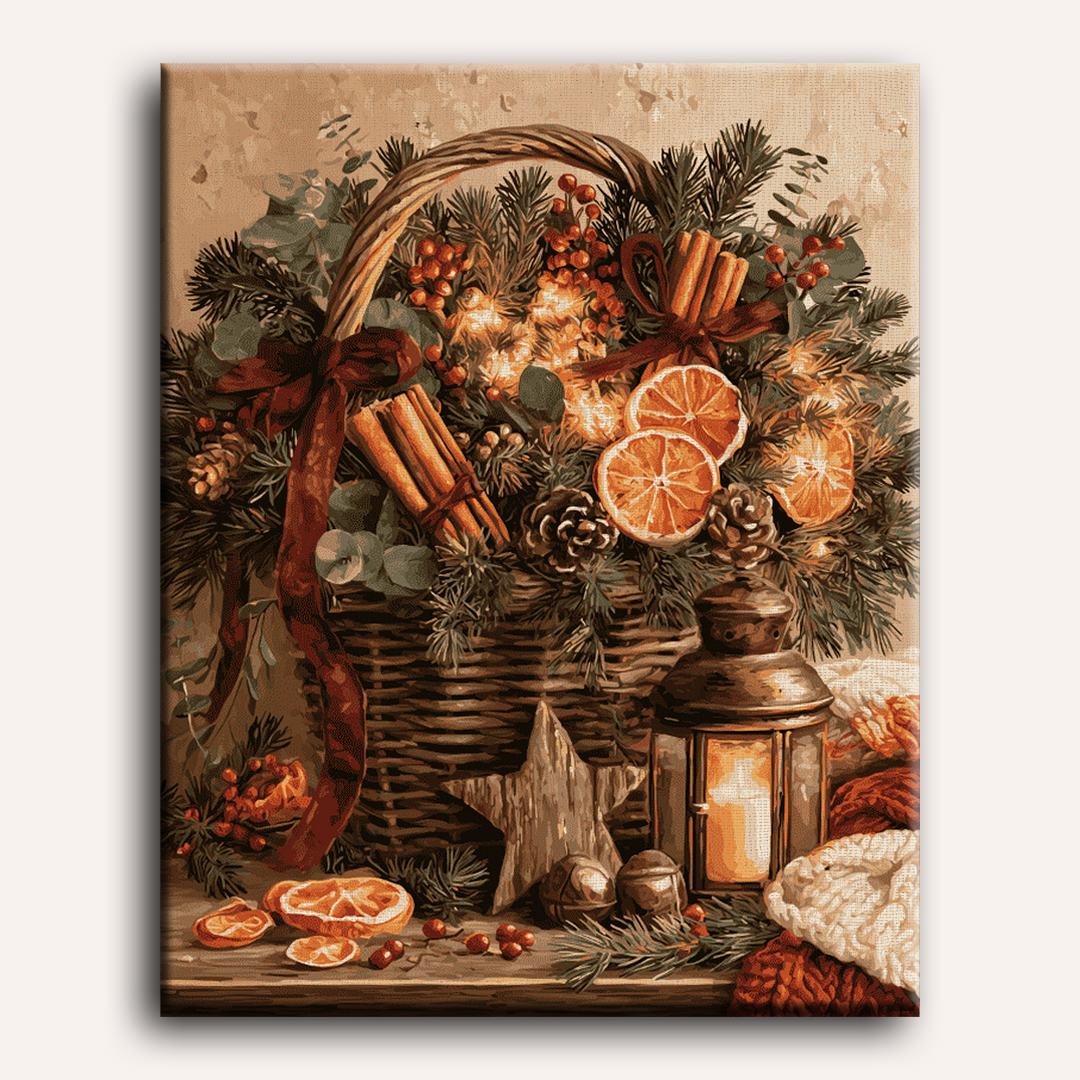 Panier de cannelle & agrumes | Peinture à numéros