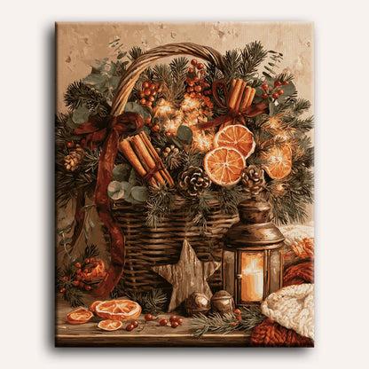 Panier de cannelle & agrumes | Peinture à numéros