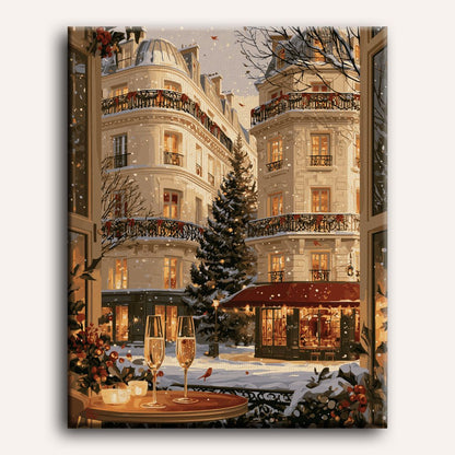 Snöfall på parisisk innergård | Måla efter nummer