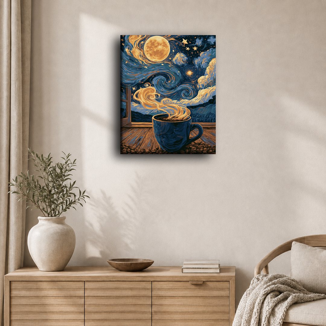 Nuit étoilée dans une tasse | Peinture à numéros