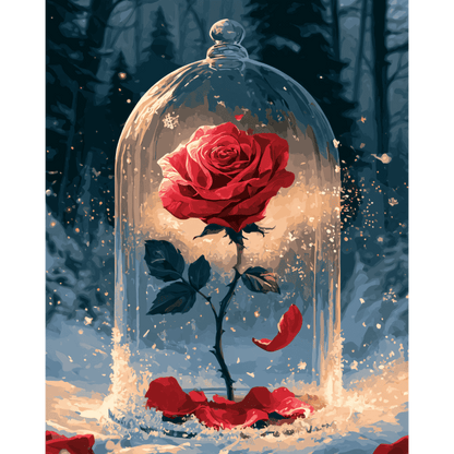 Rose Under Glass | Paint by Number