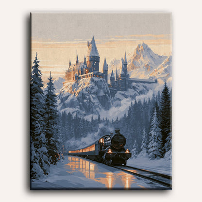 Castello al Tramonto Dorato | Dipingi con i numeri