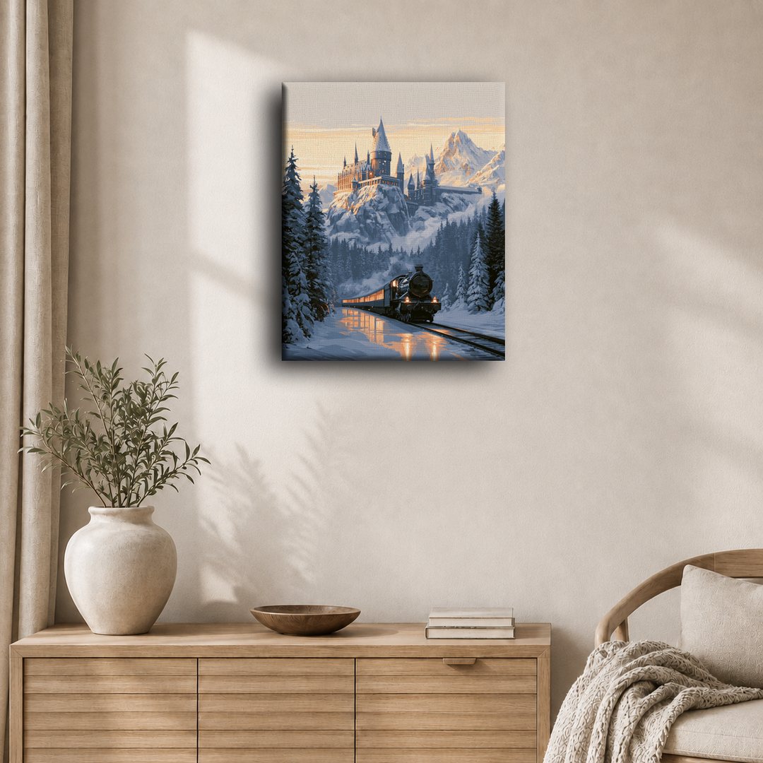 Castello al Tramonto Dorato | Dipingi con i numeri