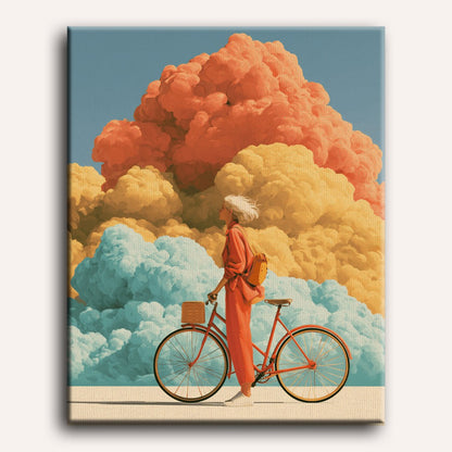 Vélo dans les nuages | Peinture à numéros
