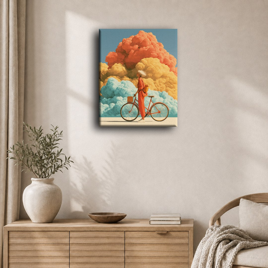 Vélo dans les nuages | Peinture à numéros