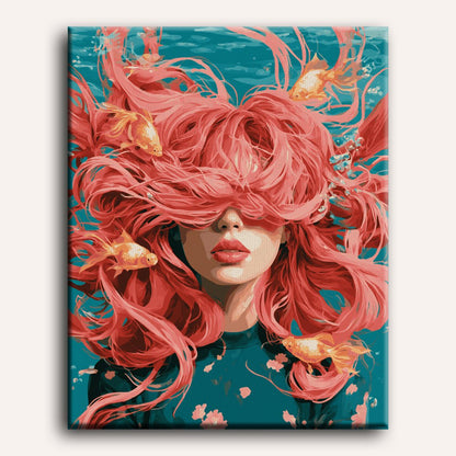 Capelli Rosa, Pinne Dorate | Dipingi con i numeri